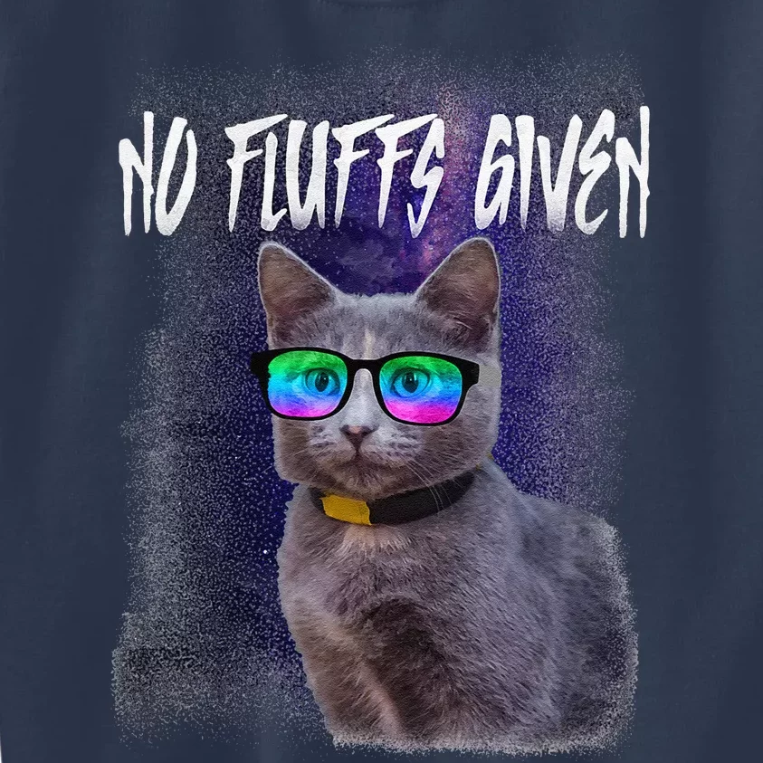 No Fluffs Given Funny Sarcastic Cat MEOW Kids Sweatshirt