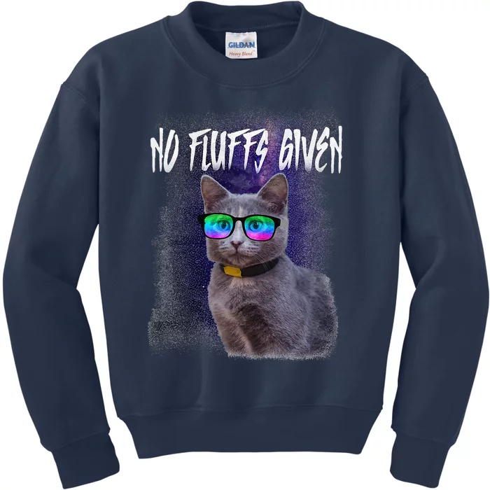 No Fluffs Given Funny Sarcastic Cat MEOW Kids Sweatshirt