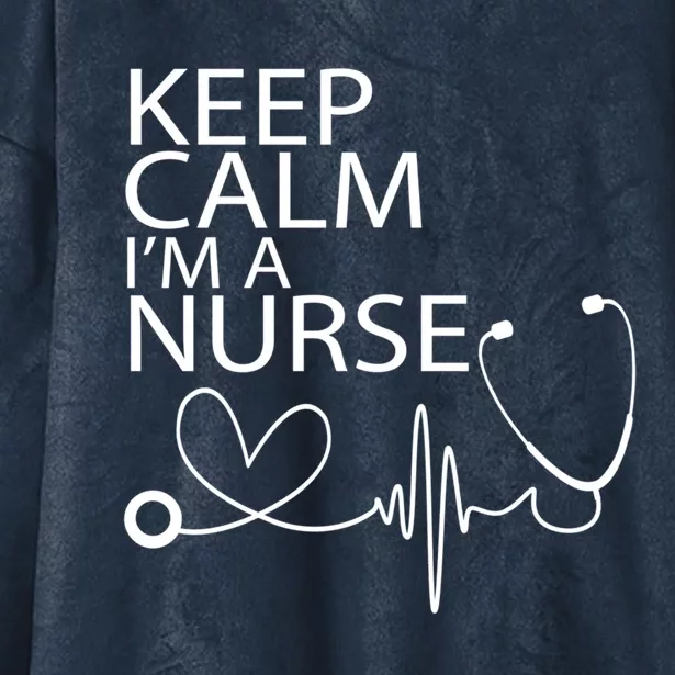 Nurse Funny Gift Cool Keep Calm Tee Cool Gift Hooded Wearable Blanket