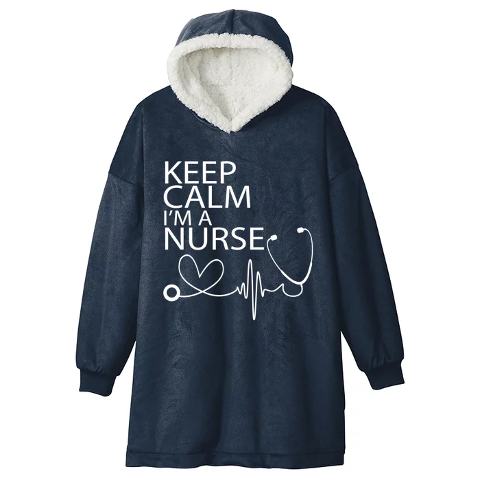 Nurse Funny Gift Cool Keep Calm Tee Cool Gift Hooded Wearable Blanket