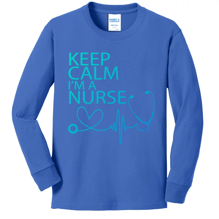 Nurse Funny Gift Cool Keep Calm Tee Cool Gift Kids Long Sleeve Shirt