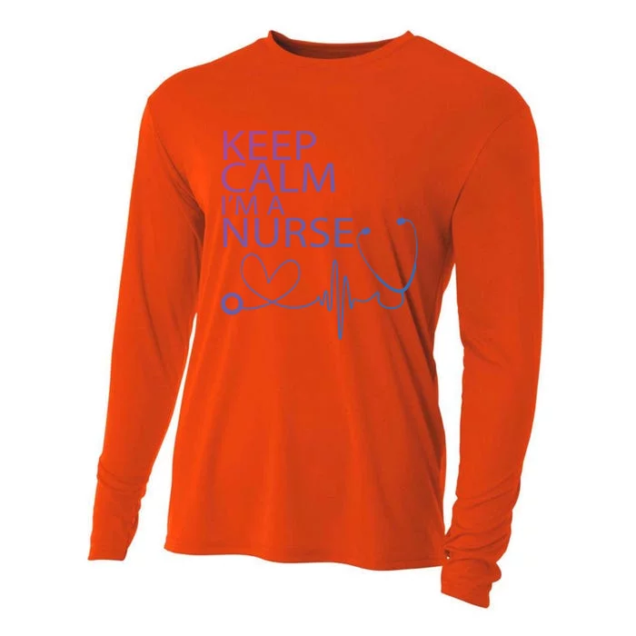 Nurse Funny Gift Cool Keep Calm Tee Cool Gift Cooling Performance Long Sleeve Crew