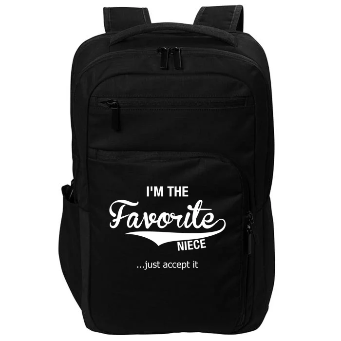 Niece Funny Gift From Aunt Uncle Im The Favorite Niece Gift Impact Tech Backpack