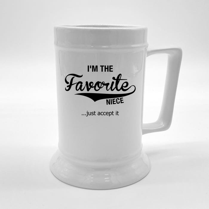 Niece Funny Gift From Aunt Uncle Im The Favorite Niece Gift Front & Back Beer Stein