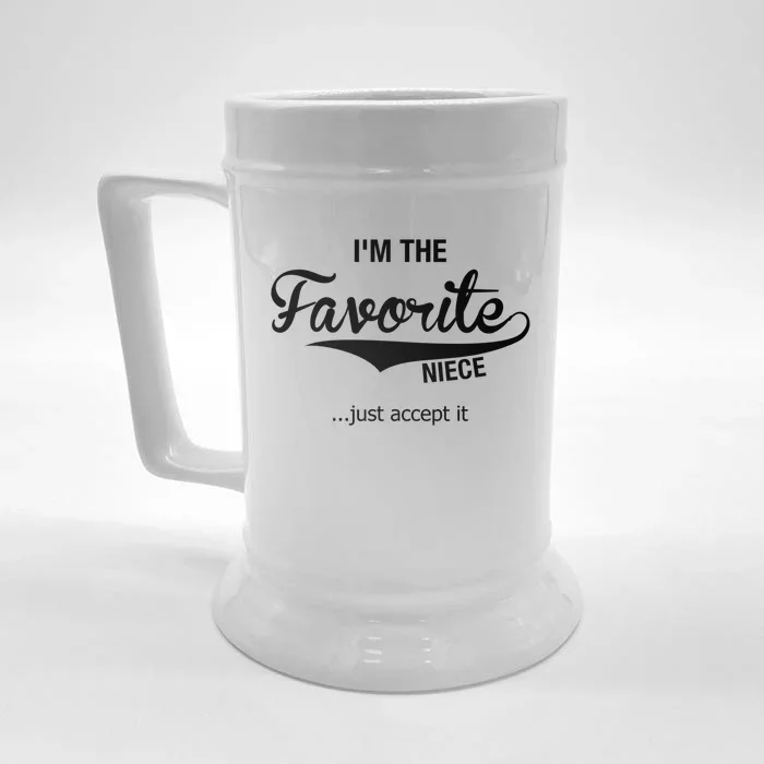 Niece Funny Gift From Aunt Uncle Im The Favorite Niece Gift Front & Back Beer Stein