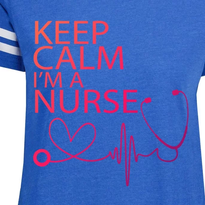 Nurse Funny Gift Cool Keep Calm Tee Cool Gift Enza Ladies Jersey Football T-Shirt