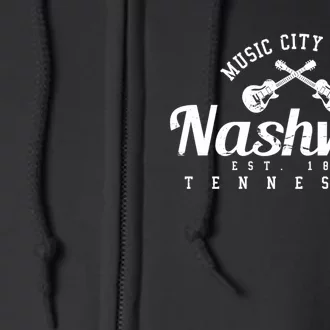 Nashville Funny Gift Gift Country Music City Guitar Gift Full Zip Hoodie