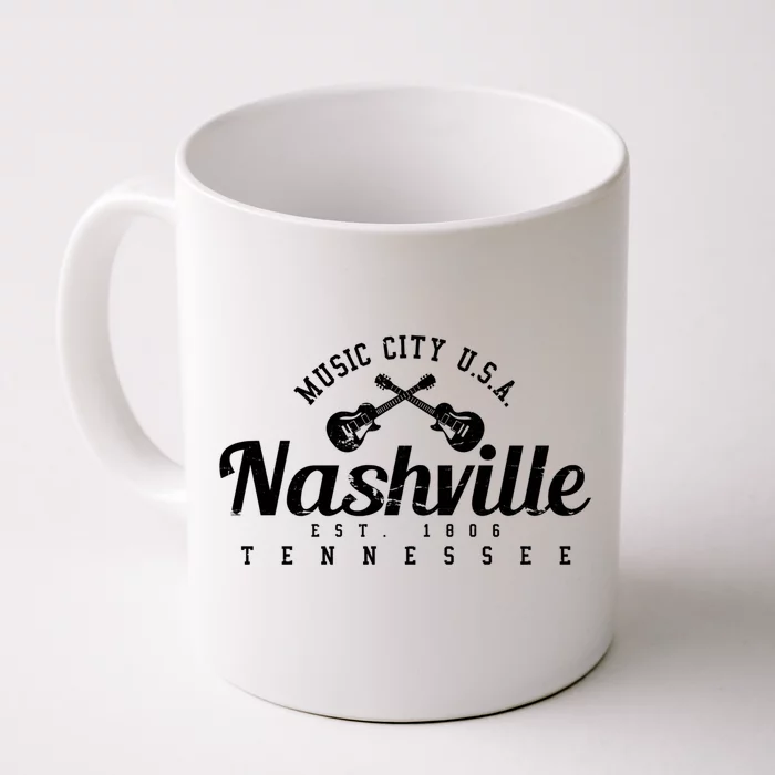 Nashville Funny Gift Gift Country Music City Guitar Gift Front & Back Coffee Mug