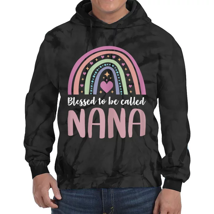 Nana For Grandma Women Mothers Day Blessed Nana Tie Dye Hoodie