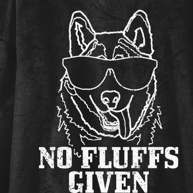 No Fluffs Given German Shepherd Akita Dog Mom Hooded Wearable Blanket