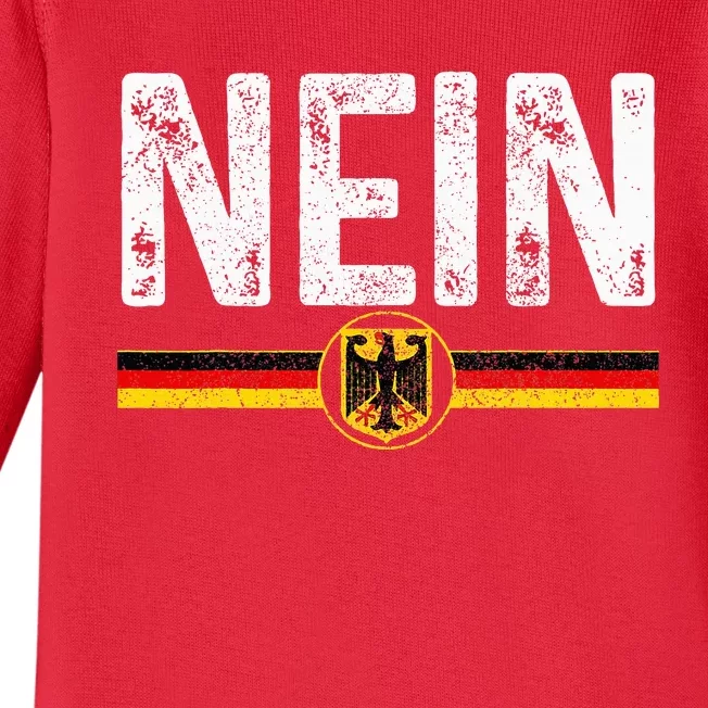 Nein Funny German No Germany Flag Souvenir Oktoberfest Gift Baby Long Sleeve Bodysuit