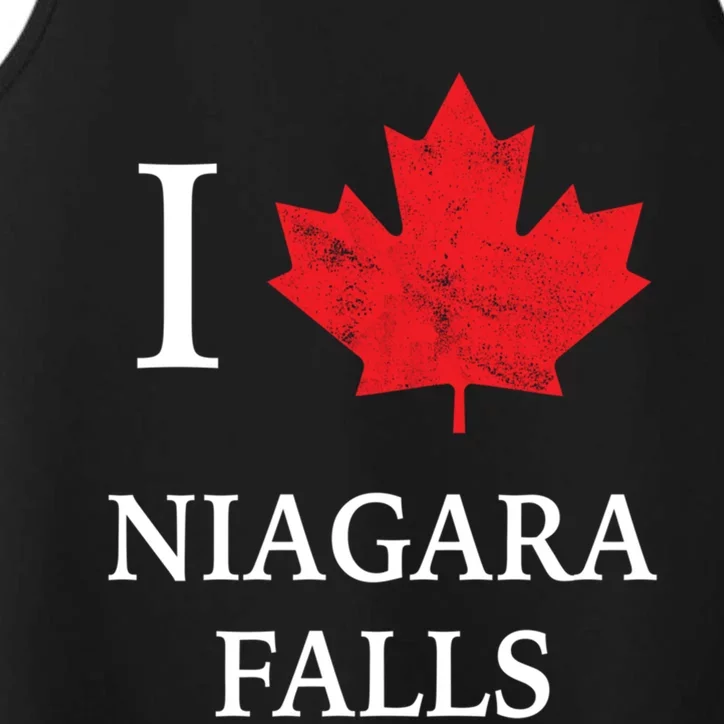 Niagara Falls Gift Red Maple Leaf Canada Great Gift Performance Tank