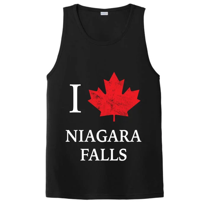 Niagara Falls Gift Red Maple Leaf Canada Great Gift Performance Tank