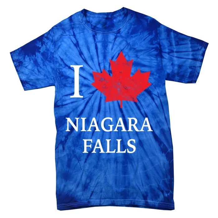 Niagara Falls Gift Red Maple Leaf Canada Great Gift Tie-Dye T-Shirt