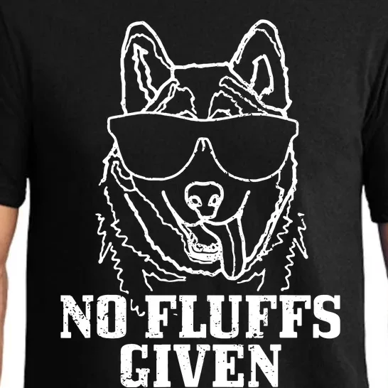 No Fluffs Given German Shepherd Akita Dog Mom Dad Funny Pajama Set