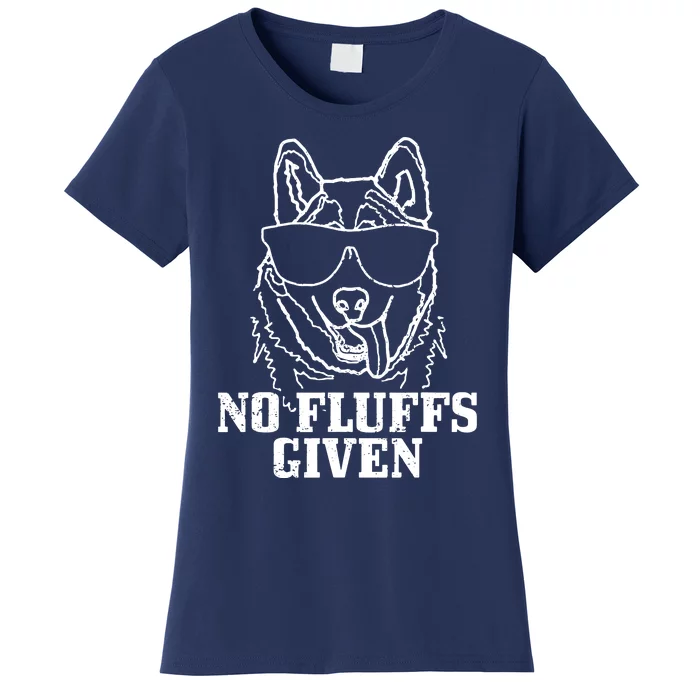 No Fluffs Given German Shepherd Akita Dog Mom Dad Funny Women's T-Shirt