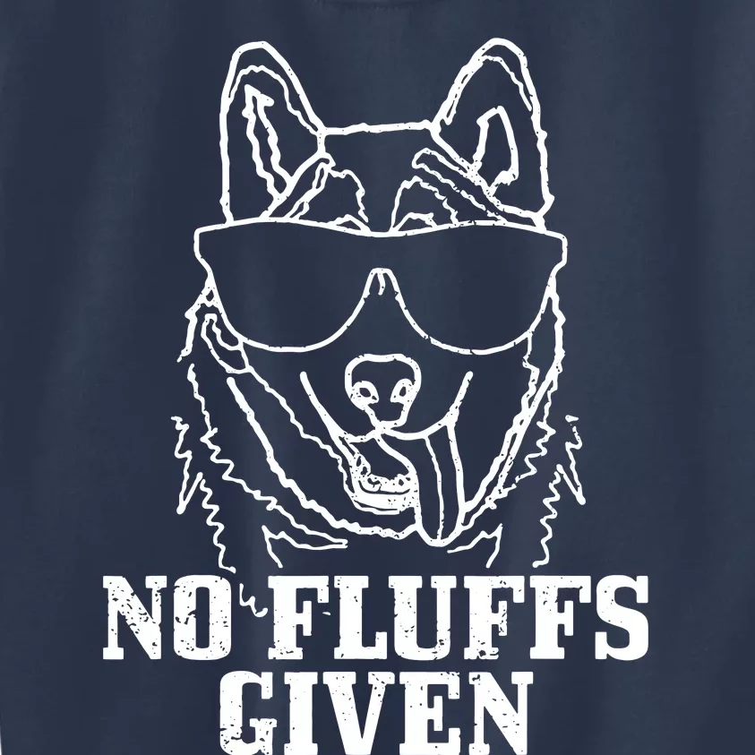 No Fluffs Given German Shepherd Akita Dog Mom Dad Funny Kids Sweatshirt