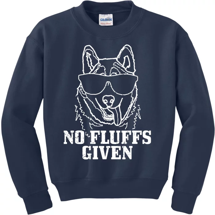 No Fluffs Given German Shepherd Akita Dog Mom Dad Funny Kids Sweatshirt