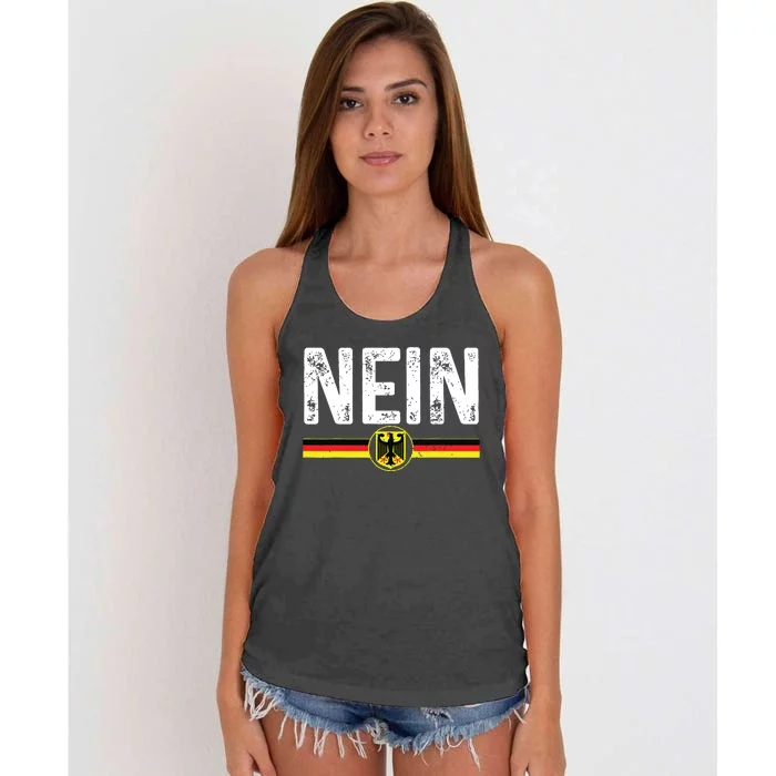 Nein Funny German No Germany Flag Souvenir Oktoberfest Gift Women's Knotted Racerback Tank