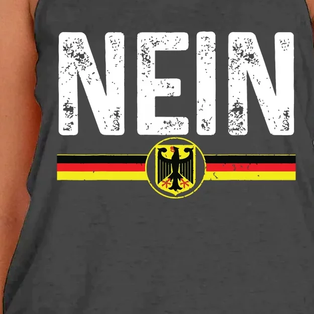 Nein Funny German No Germany Flag Souvenir Oktoberfest Gift Women's Knotted Racerback Tank