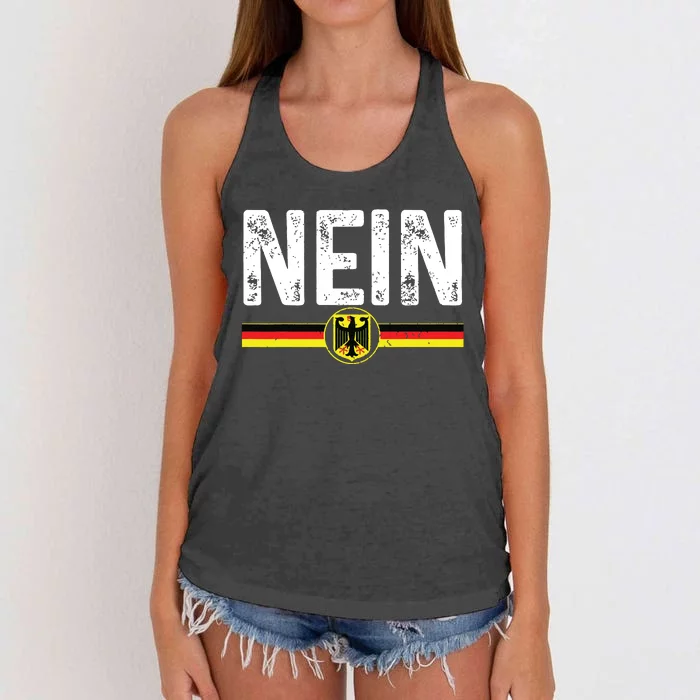 Nein Funny German No Germany Flag Souvenir Oktoberfest Gift Women's Knotted Racerback Tank