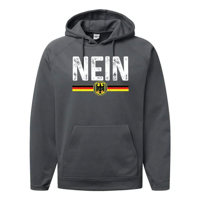 Nein Funny German No Germany Flag Souvenir Oktoberfest Gift Performance Fleece Hoodie