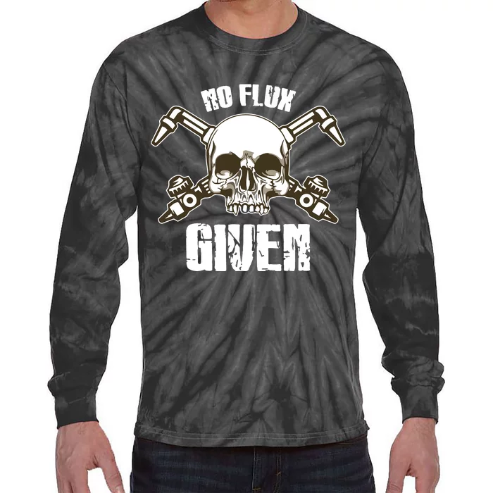 No Flux Given Skull Torch Craftsman Welding Welder Gift Tie-Dye Long Sleeve Shirt