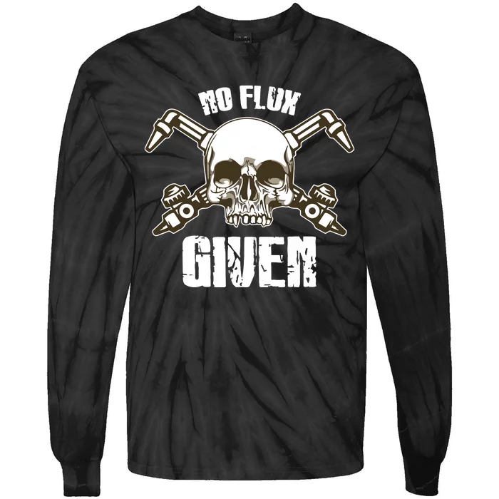 No Flux Given Skull Torch Craftsman Welding Welder Gift Tie-Dye Long Sleeve Shirt