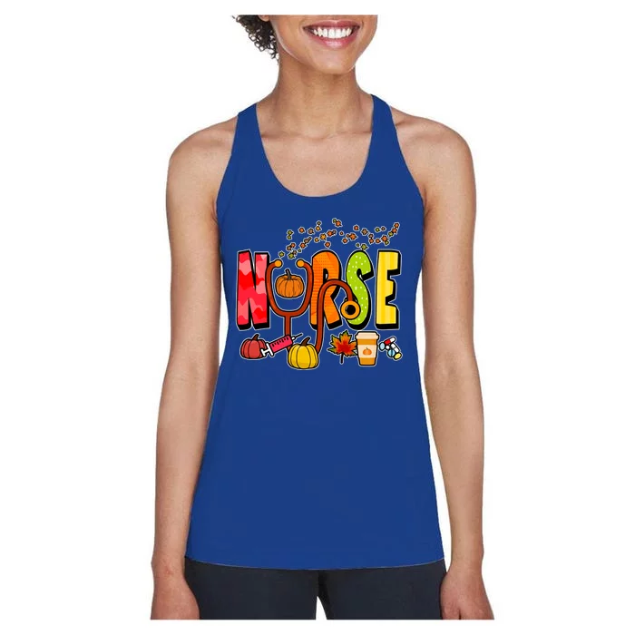 Nurse Fall Holiday Women's Racerback Tank