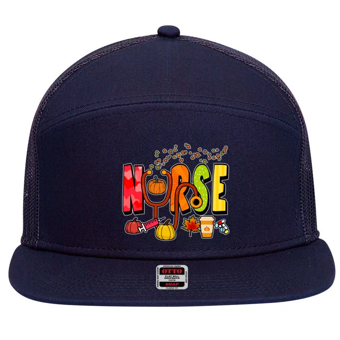 Nurse Fall Holiday 7 Panel Mesh Trucker Snapback Hat