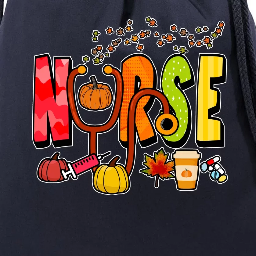 Nurse Fall Holiday Drawstring Bag