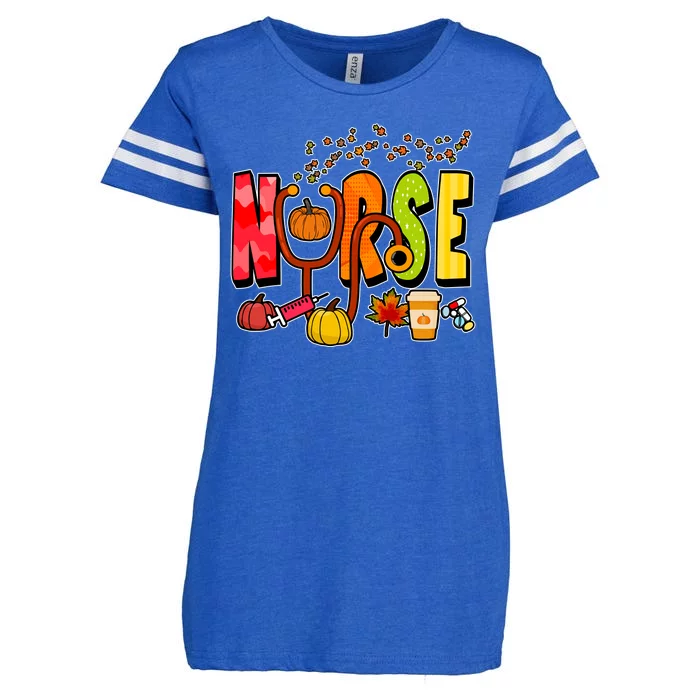 Nurse Fall Holiday Enza Ladies Jersey Football T-Shirt