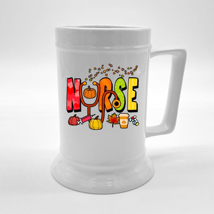 Nurse Fall Holiday Front & Back Beer Stein