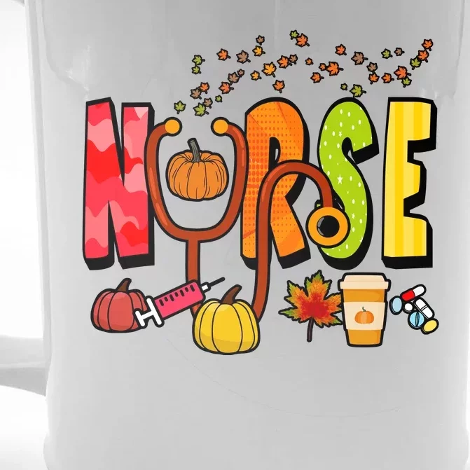 Nurse Fall Holiday Front & Back Beer Stein