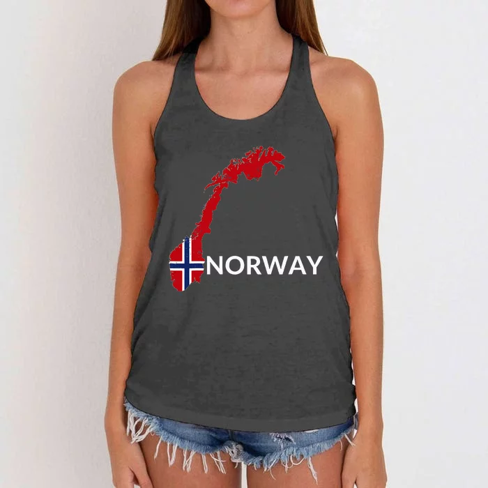 Norway Flag Hiking Holiday Norway Norwegian Flag Women's Knotted Racerback Tank