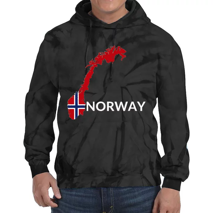 Norway Flag Hiking Holiday Norway Norwegian Flag Tie Dye Hoodie