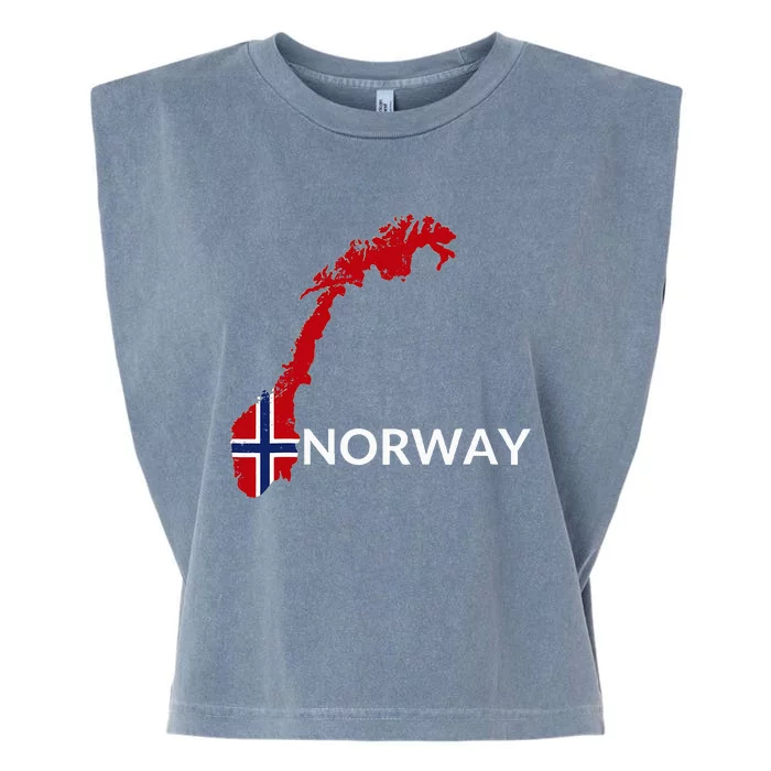 Norway Flag Hiking Holiday Norway Norwegian Flag Garment-Dyed Women's Muscle Tee