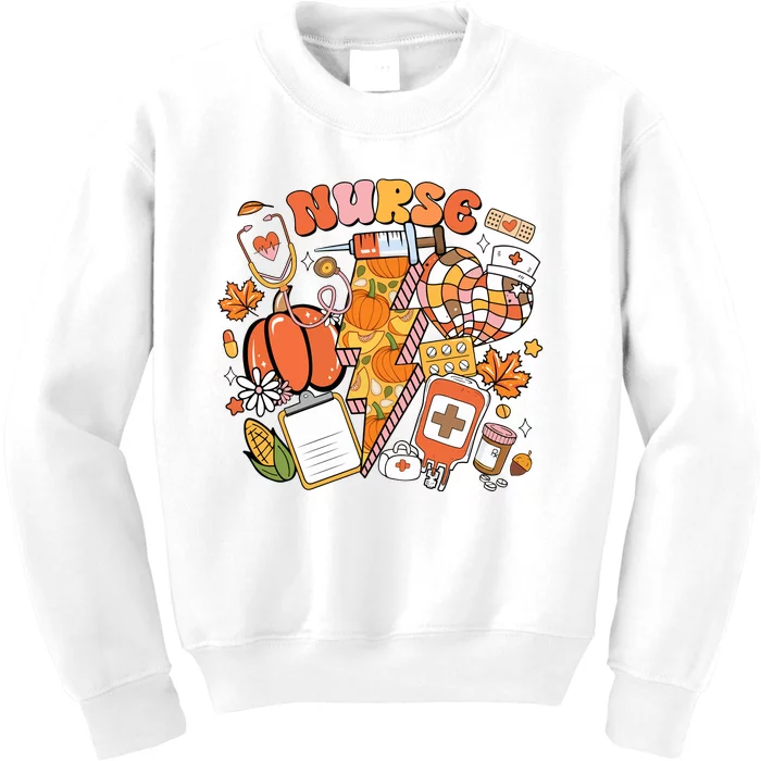 Nurse Fall Health Care Nursing Kids Sweatshirt