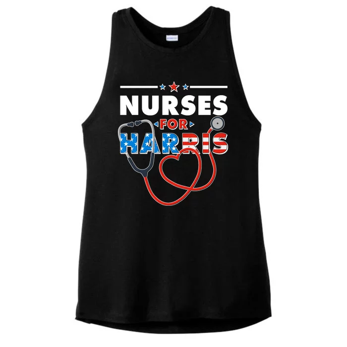 Nurses For Harris Vote Kamala Harris 2024 Election Ladies Tri-Blend Wicking Tank