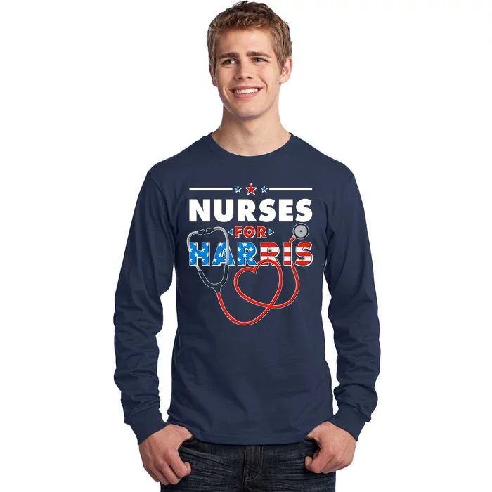 Nurses For Harris Vote Kamala Harris 2024 Election Tall Long Sleeve T-Shirt