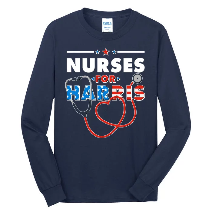 Nurses For Harris Vote Kamala Harris 2024 Election Tall Long Sleeve T-Shirt