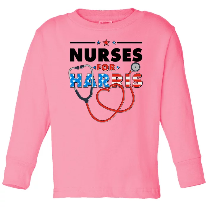 Nurses For Harris Vote Kamala Harris 2024 Election Toddler Long Sleeve Shirt