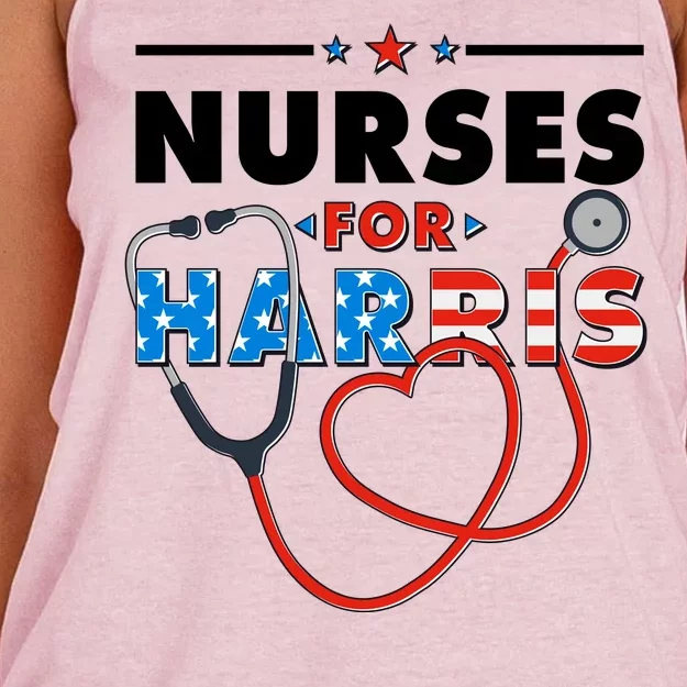 Nurses For Harris Vote Kamala Harris 2024 Election Women's Knotted Racerback Tank