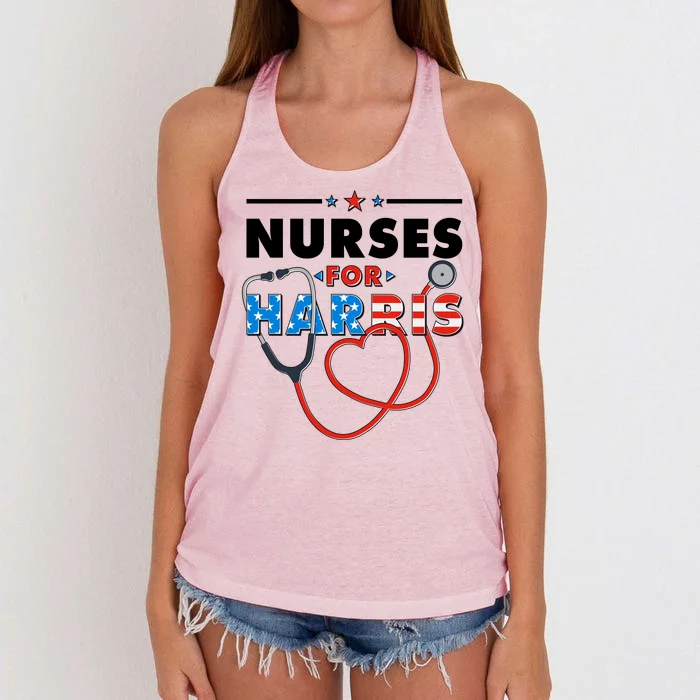 Nurses For Harris Vote Kamala Harris 2024 Election Women's Knotted Racerback Tank