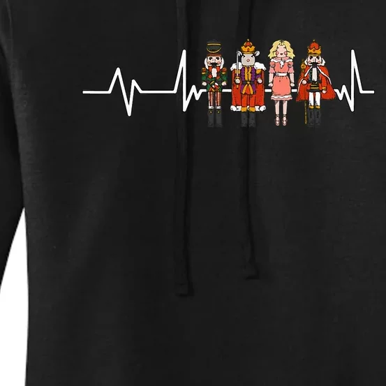 Nutcracker Figures Heartbeat Ballerina Ballet Women's Pullover Hoodie