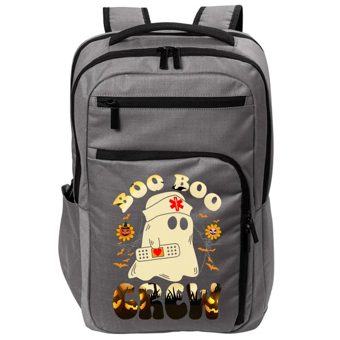 Nurse Funny Halloween Retro Groovy Ghost Boo Boo Crew Impact Tech Backpack