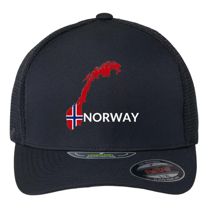 Norway Flag Hiking Holiday Norway Norwegian Flag Flexfit Unipanel Trucker Cap