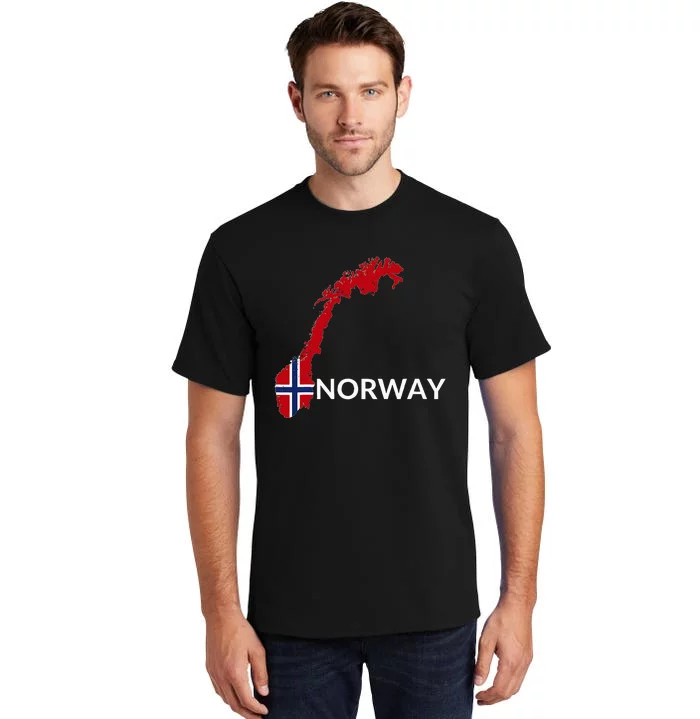 Norway Flag Hiking Holiday Norway Norwegian Flag Tall T-Shirt