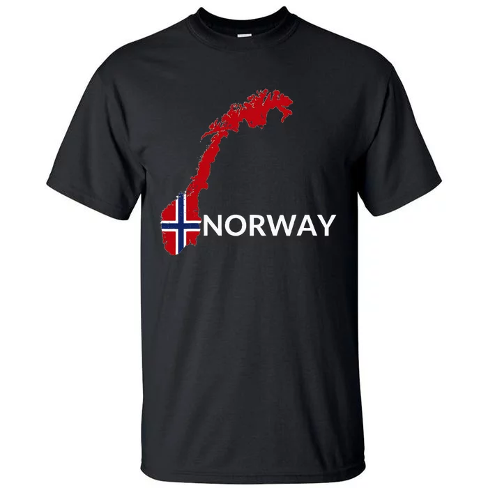 Norway Flag Hiking Holiday Norway Norwegian Flag Tall T-Shirt