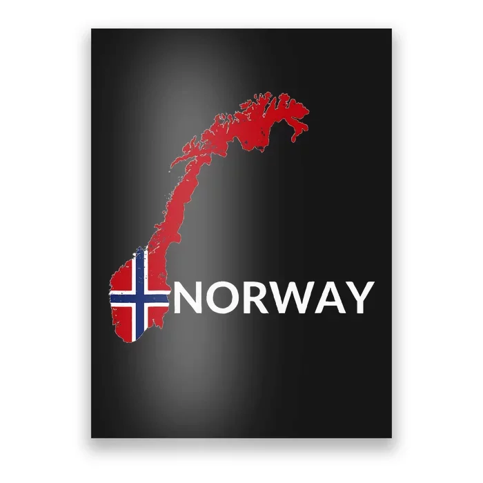 Norway Flag Hiking Holiday Norway Norwegian Flag Poster